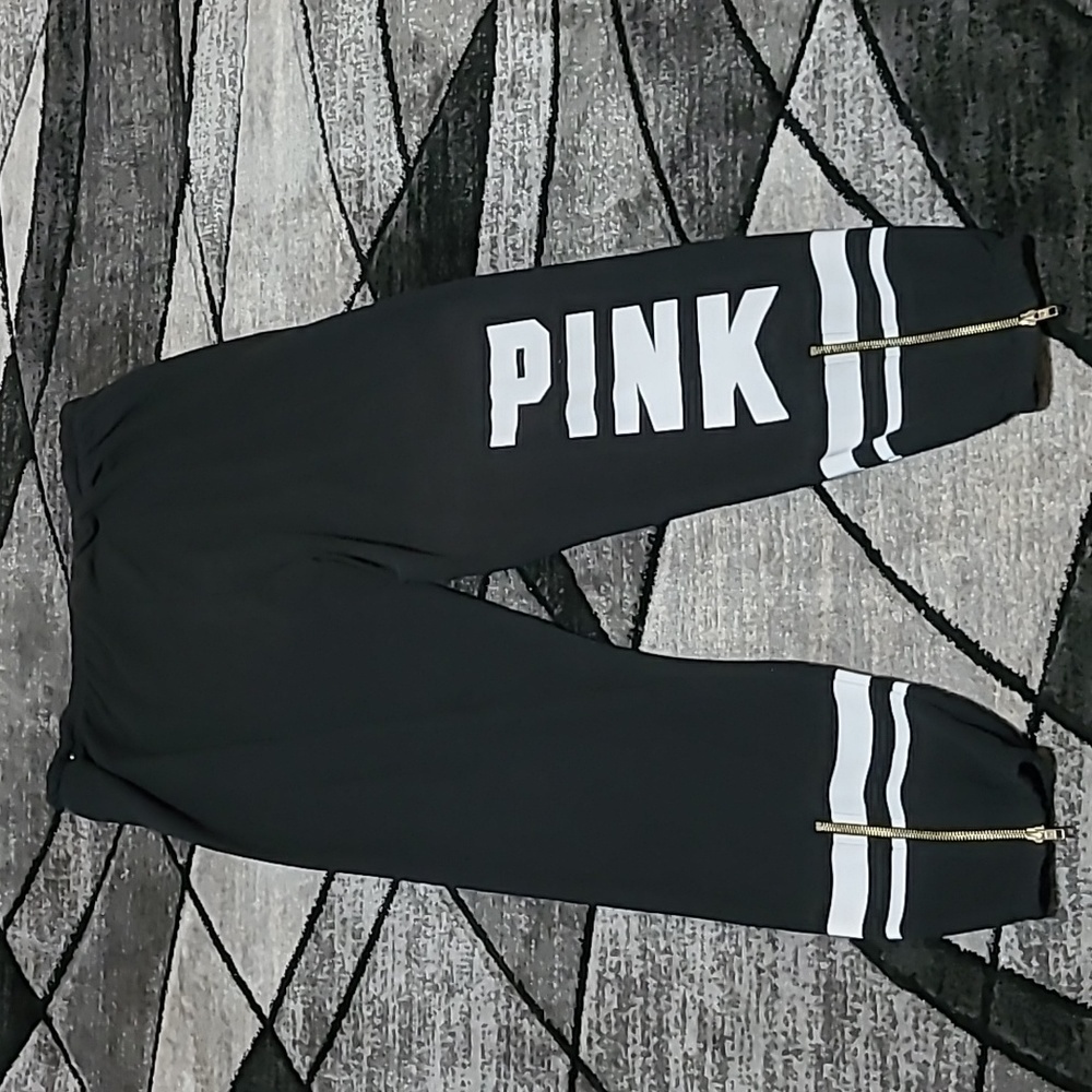 VS PINK 2017 BACK ZIP CLASSIC LOUNGE LOGO JOGGERS